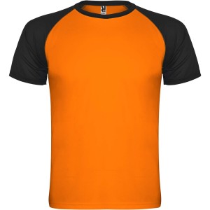 Indianapolis rvid ujj gyerek sportpl, fluor orange, solid black (T-shirt, pl, kevertszlas, mszlas)