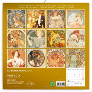 Lemeznaptr Alphonse Mucha 2024, 30  30 cm (naptr)