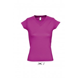 Sols Moon V-nyak ni pl, Fuchsia (T-shirt, pl, 90-100% pamut)